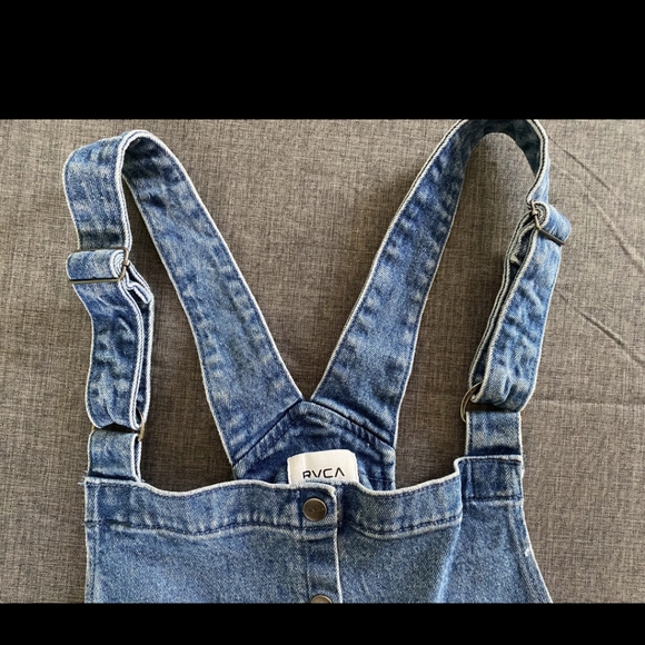 RVCA overalls snap up front size 29 frayed/raw ends - Picture 12 of 12